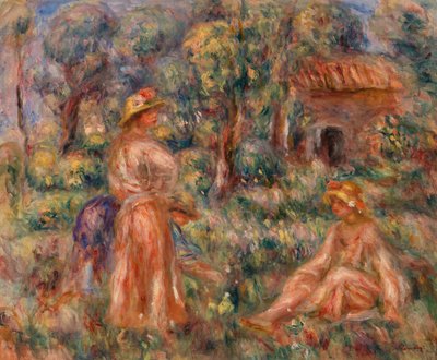 風景の中の女の子 作： Pierre Auguste Renoir