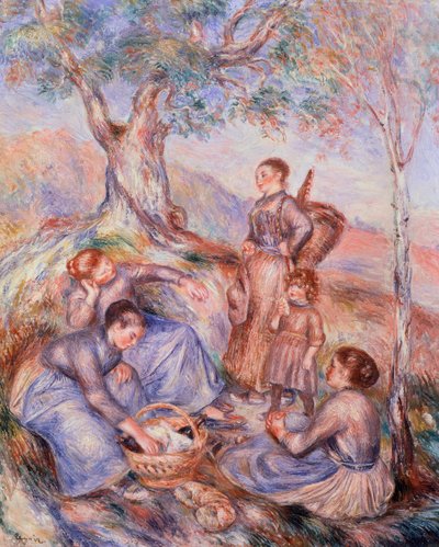 ピエール=オーギュスト・ルノワール (1841-1919) による収穫者の朝食 作： Pierre Auguste Renoir