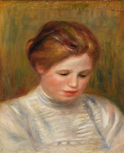 頭; 刺しゅう師の研究とも呼ばれます 作： Pierre Auguste Renoir