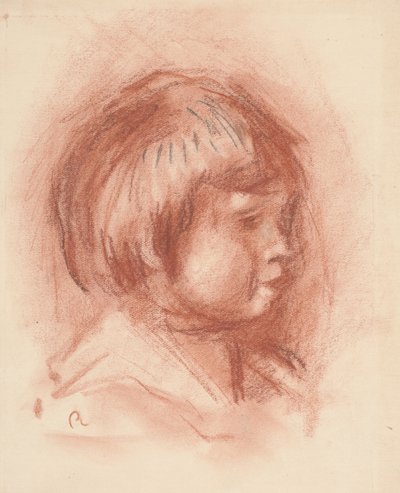 子供の頭、1906年頃（サンギュインチョーク） 作： Pierre Auguste Renoir