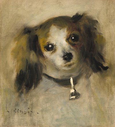 犬の頭、1870年。 作： Pierre Auguste Renoir