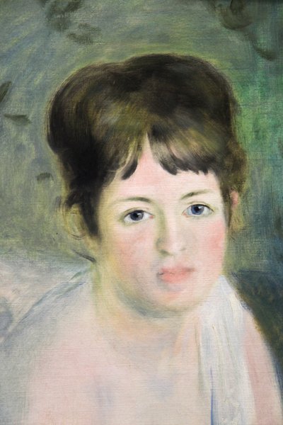 「女性の頭」、c1876 作： Pierre Auguste Renoir