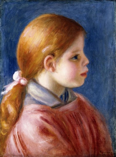 若い女の子の頭、1888 作： Pierre Auguste Renoir