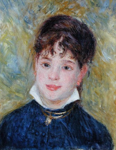 若い女性の頭部（ジャンヌ・サマリー）c.1877-79（油彩・キャンバス） 作： Pierre Auguste Renoir