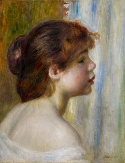 19世紀後半の若い女性の頭 作： Pierre Auguste Renoir