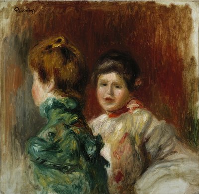 二人の女性の頭」1895年頃（油彩・キャンバス 作： Pierre Auguste Renoir
