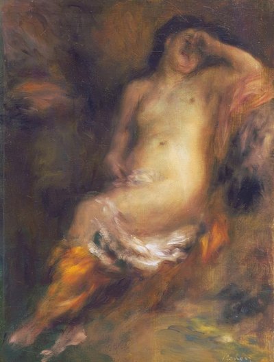 入浴者が眠りに落ちた 作： Pierre Auguste Renoir