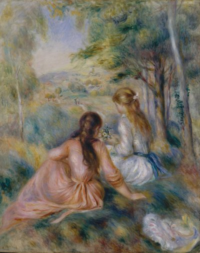 牧草地では、1888-92 作： Pierre Auguste Renoir