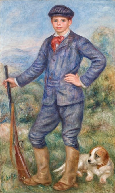 ハンターとしてのジャンルノワール、1910年。 作： Pierre Auguste Renoir