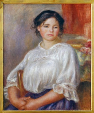 座っている女の子 作： Pierre Auguste Renoir