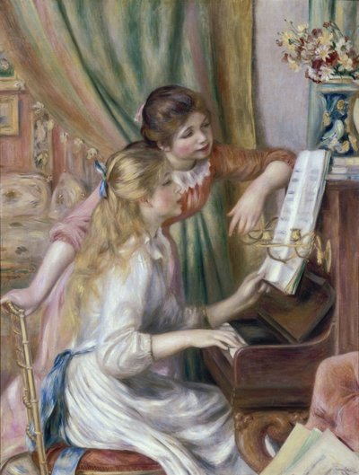 ピアノを弾く少女たち 作： Pierre-Auguste Renoir