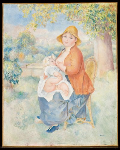 乳房の子供、1886 作： Pierre Auguste Renoir