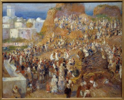 La mosquee, arab fete アルジェでの踊りや音楽隊のショー - Pierre Auguste Renoir (1841-1919) の絵画 1881 Dim 0,73x0,92 m Paris, musee d