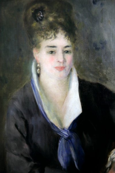 「黒服の貴婦人」、1876 年。 作： Pierre Auguste Renoir