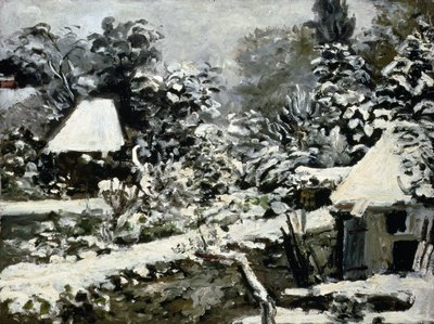 風景、雪の影響、1868年頃 作： Pierre Auguste Renoir
