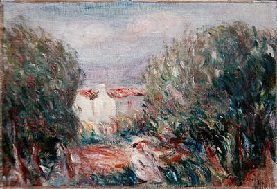 風景、1900年頃（ボードに油彩） 作： Pierre Auguste Renoir