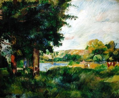 イル・ド・フランスの風景、または大木のある風景 作： Pierre Auguste Renoir