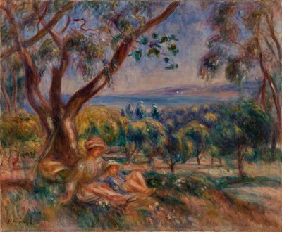 人物のいる風景、カーニュ近郊 作： Pierre Auguste Renoir