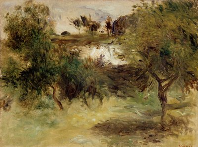 木々のある風景、19世紀後半 作： Pierre Auguste Renoir