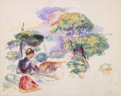 女の子のいる風景、カリフォルニア州。 1890年。 作： Pierre Auguste Renoir