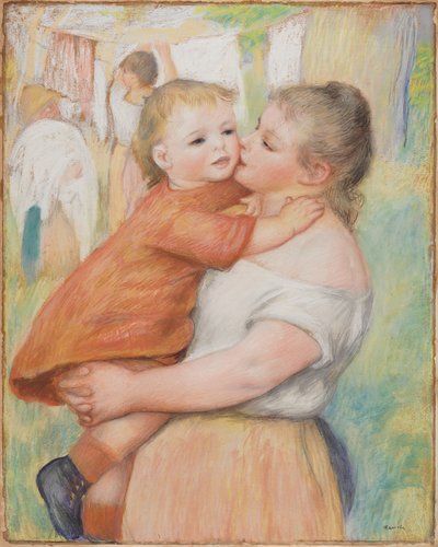洗濯婦とその子供（アリーヌとピエール） 作： Pierre Auguste Renoir