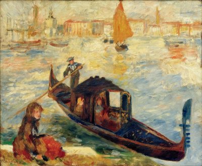 大運河、ヴェネツィア（ゴンドラ） 作： Pierre Auguste Renoir