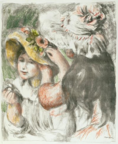 ピン留めされた帽子 作： Pierre Auguste Renoir