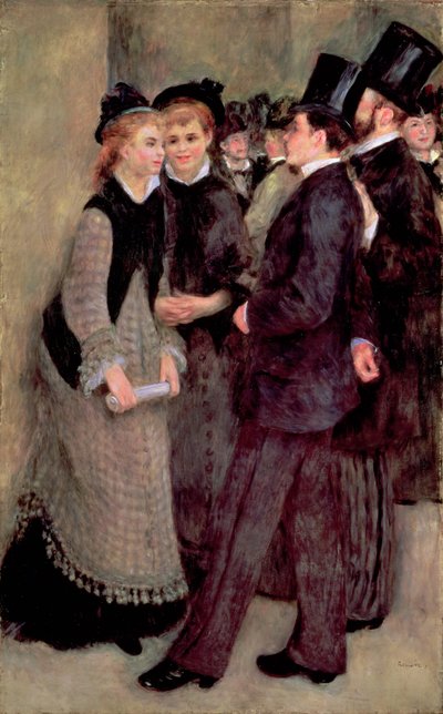 コンサバトリー1877を離れる（キャンバスに油彩） 作： Pierre Auguste Renoir
