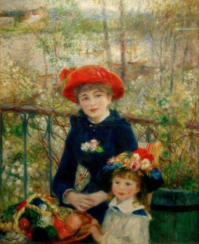 2人の姉妹（テラス） 作： Pierre Auguste Renoir