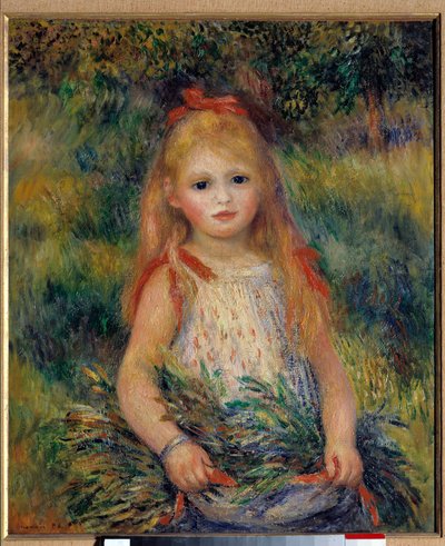 穀物を持つ少女 ピエール・オーギュスト・ルノワール（1841-1919）の絵画 1888年 65×54cmサンパウロ、美術館 作： Pierre Auguste Renoir