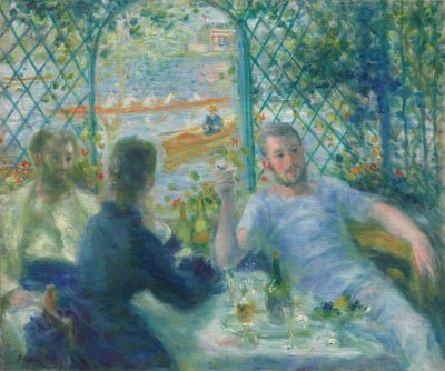 レストラン フルネーズでのランチ 漕ぎ手のランチ、1875 年。 作： Pierre Auguste Renoir