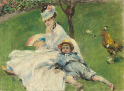 モネ夫人と息子 作： Pierre Auguste Renoir