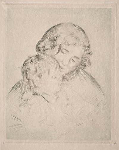 お母さんと子供。 作： Pierre Auguste Renoir