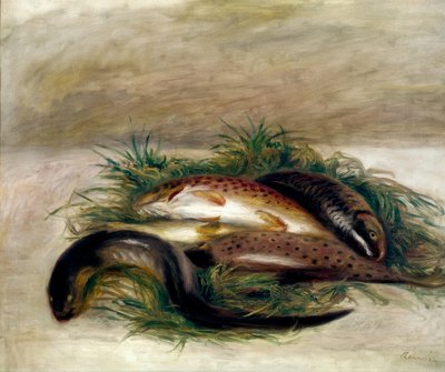 魚のある静物 作： Pierre Auguste Renoir