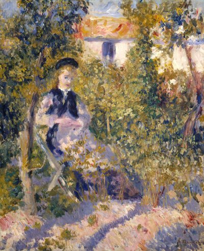 庭のニニ ニニ・ロペス、1876年。 作： Pierre Auguste Renoir