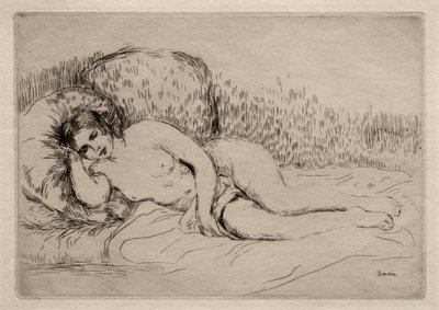 横になっている裸の女性 作： Pierre Auguste Renoir