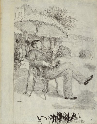 ボルディゲーラのホテルのテラスで：画家ジャンマルタンが彼の法案をレビュー（1881年） 作： Pierre Auguste Renoir