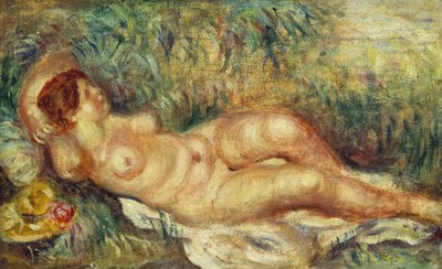 伸ばしたヌード 作： Pierre Auguste Renoir