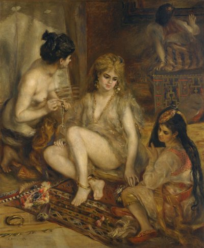1872年、アルジェリアの衣装のハーレムのパリジェンヌ 作： Pierre Auguste Renoir