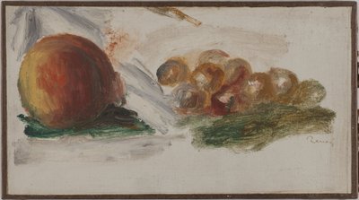 桃と葡萄、1914年頃（油彩、紙、キャンバス） 作： Pierre Auguste Renoir