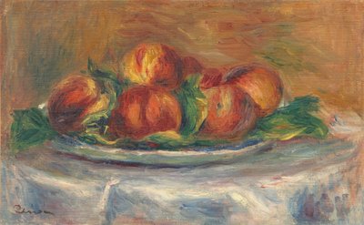 皿の上の桃、19021905。 作： Pierre Auguste Renoir