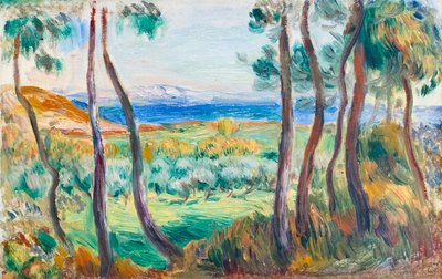 カーニュ近くの松、c。 1910年（キャンバスに油彩） 作： Pierre Auguste Renoir