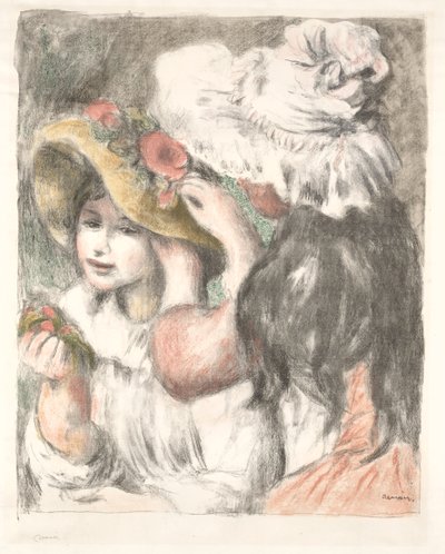 帽子の固定c。 1898年。 作： Pierre Auguste Renoir
