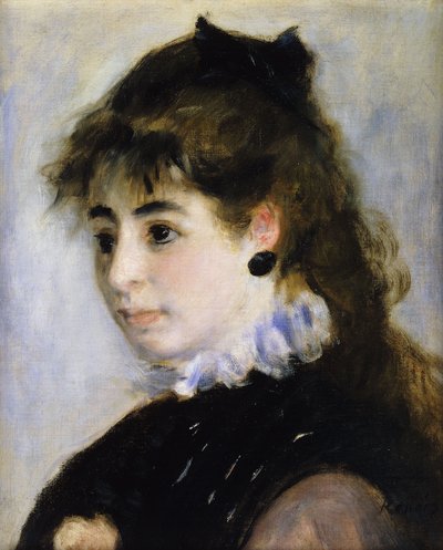 ミスアンリエットアンリオットの肖像画。ヘンリオ夫人の肖像、1874 作： Pierre Auguste Renoir
