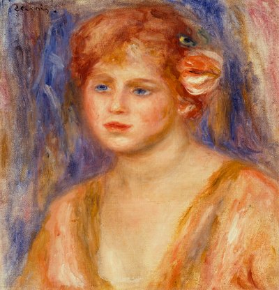 若い女の子の肖像画 作： Pierre Auguste Renoir