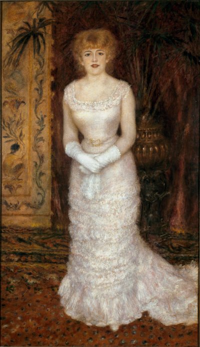 女優ジャンヌ・サマリー（1857-1890）の徒歩による肖像。絵画：ピエール・オーギュスト・ルノワール（Pierre-Auguste 作： Pierre Auguste Renoir