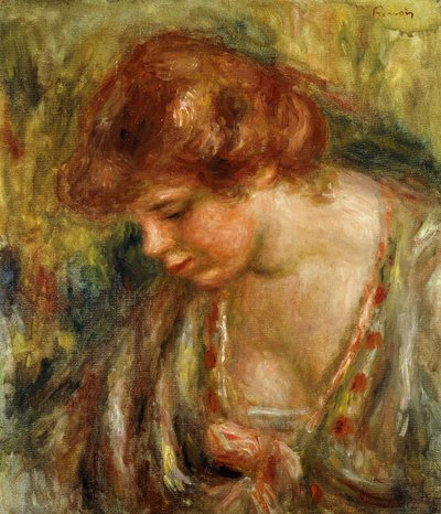 頭を下げたアンドリーのプロフィール。プロファイルd "Andree Penchee、c.1917 作： Pierre Auguste Renoir