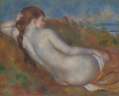 リクライニングヌード、1883年。 作： Pierre Auguste Renoir