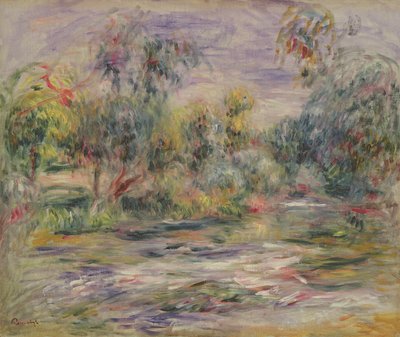川の風景（ブルース）（油彩・キャンバス 作： Pierre Auguste Renoir