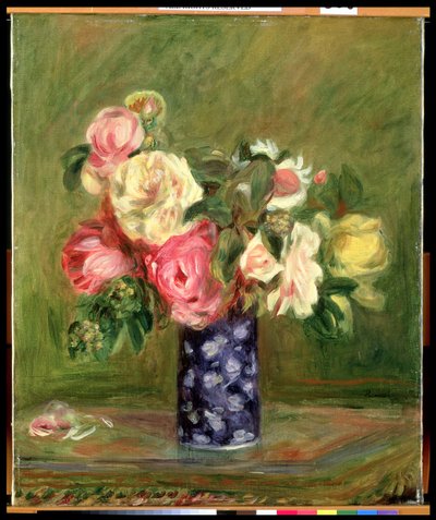 青い花瓶のバラ 作： Pierre Auguste Renoir